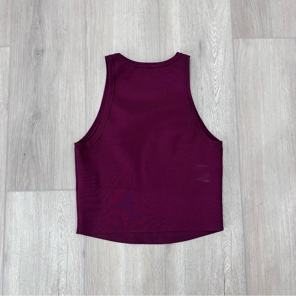 A.L.C. Mulberry Bailey Cropped Fitted sleeveless top red small - Picture 3 of 5